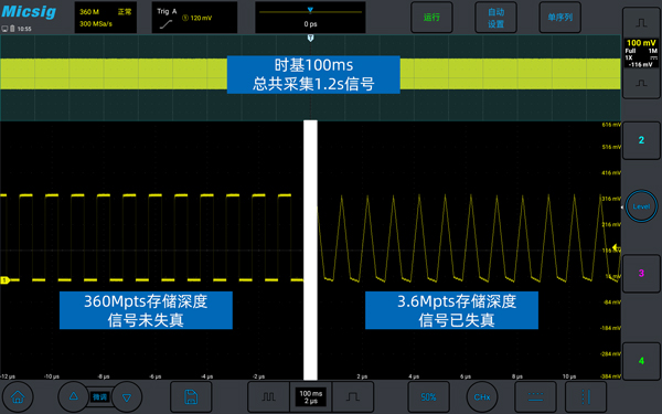 平板示波器MDO系列分段存储